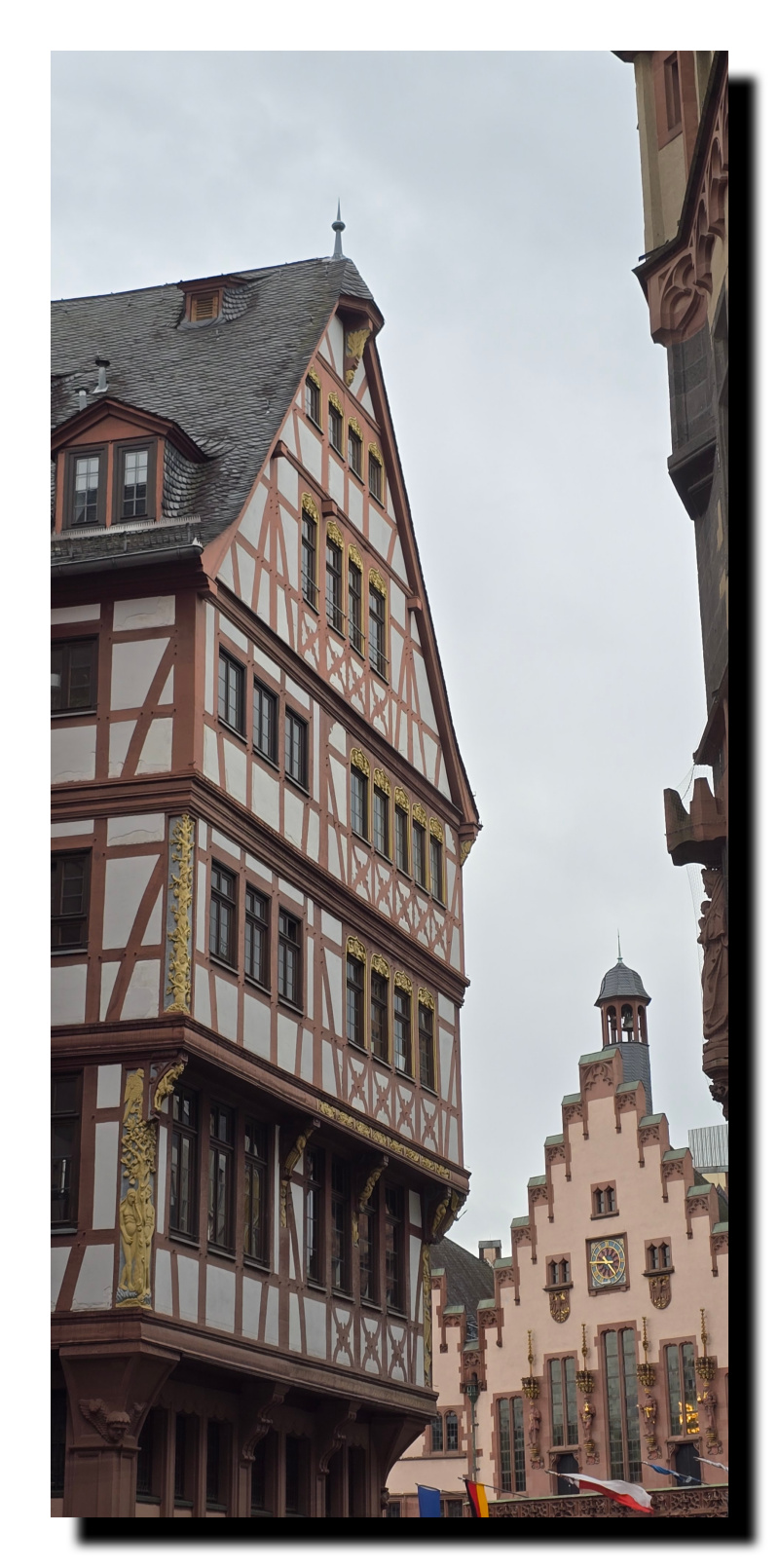 Maison à colombages à Francfort, dans la partie historique de la ville.